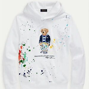 Ralph Lauren White Polo Bear Hoodie